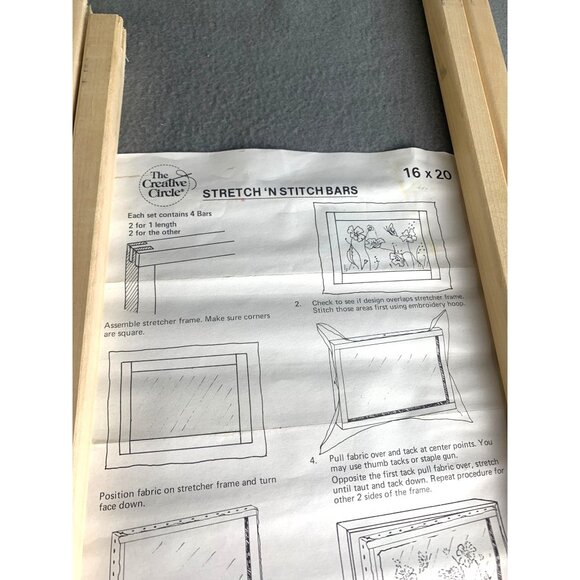 Creative Circle Stretch N Stitch Bars 16x20 Craft Kit USA 4 Bars DIY Embroidery - Picture 4 of 6